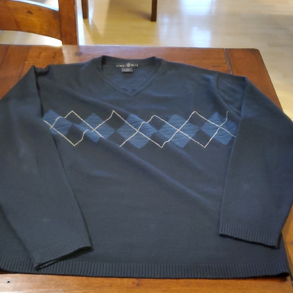 Men's Blue Argyle Sweater